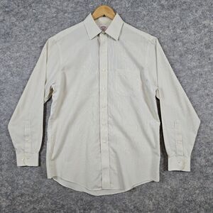 Brooks Brothers 346 Men's Size 15 1/2-4/5 Yellow & Blue Stripes Dress Shirt 15.5
